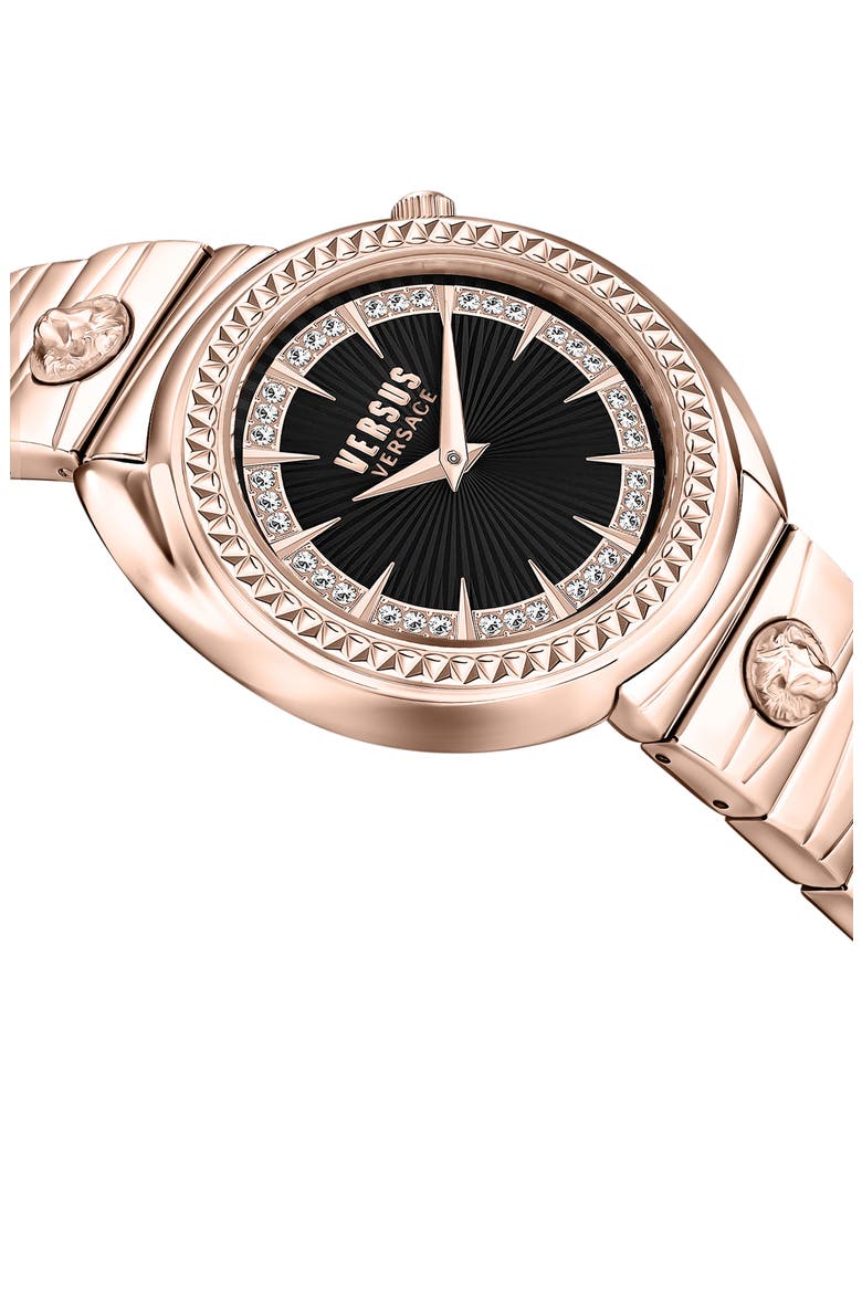 Tortona Swarovski Embellished Bracelet Watch, 38mm, Alternate, color, ROSEGOLD