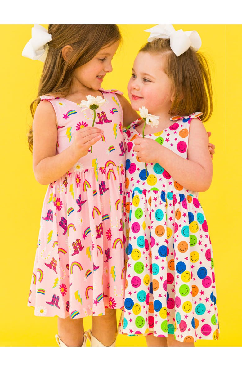RuffleButts Baby Girls Tie Shoulder Twirl Dress, Alternate, color, 