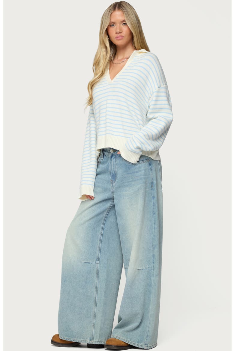 Copenhagen Oversize Stripe Sweater, Alternate, color, LIGHT-BLUE-AND-CREAM