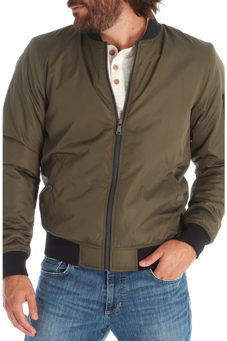 Zip Up Bomber Jacket, Alternate, color, OLIVE
