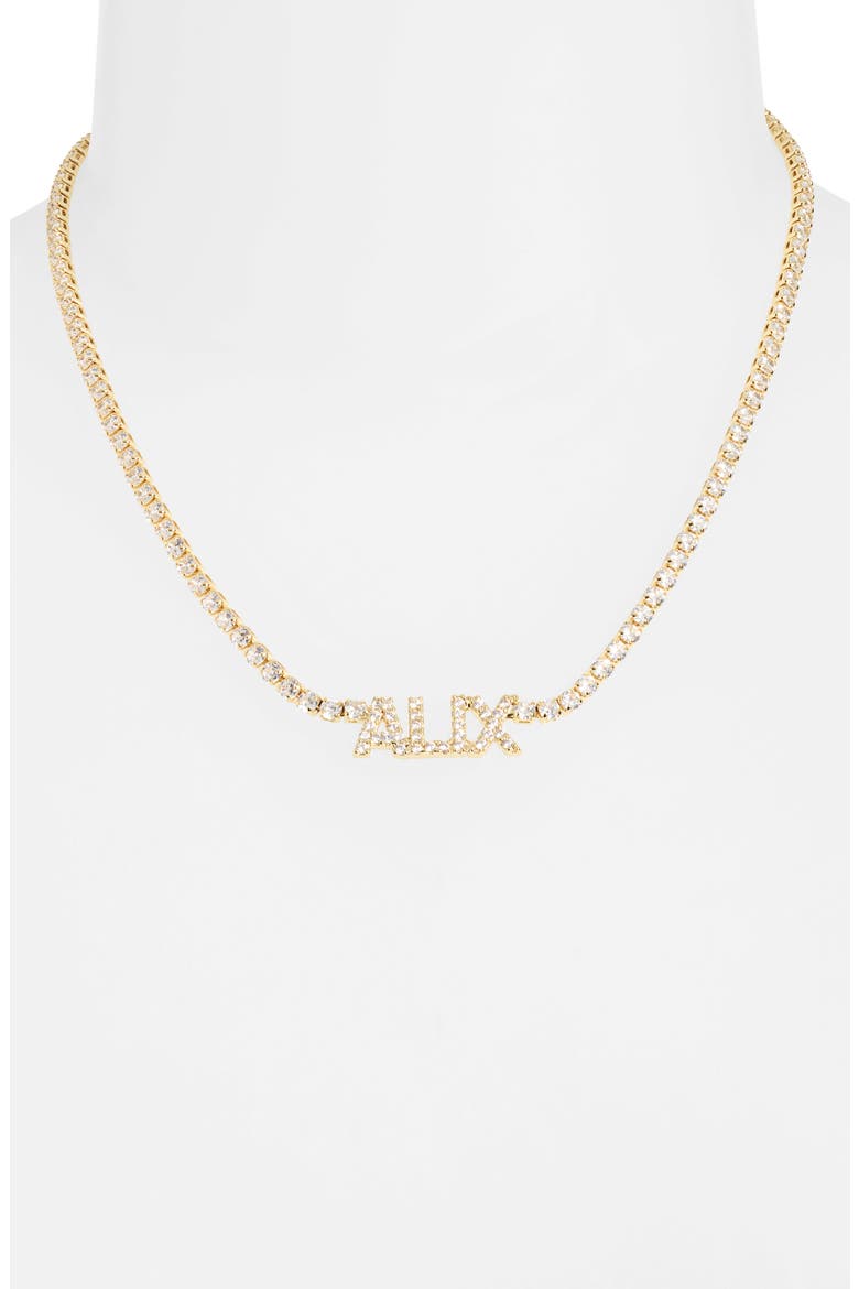 Custom Nameplate Crystal Tennis Chain Necklace, Alternate, color, GOLD