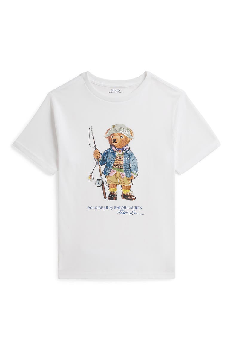 Kids' Polo Bear Cotton Graphic T-Shirt, Main, color, WHITE