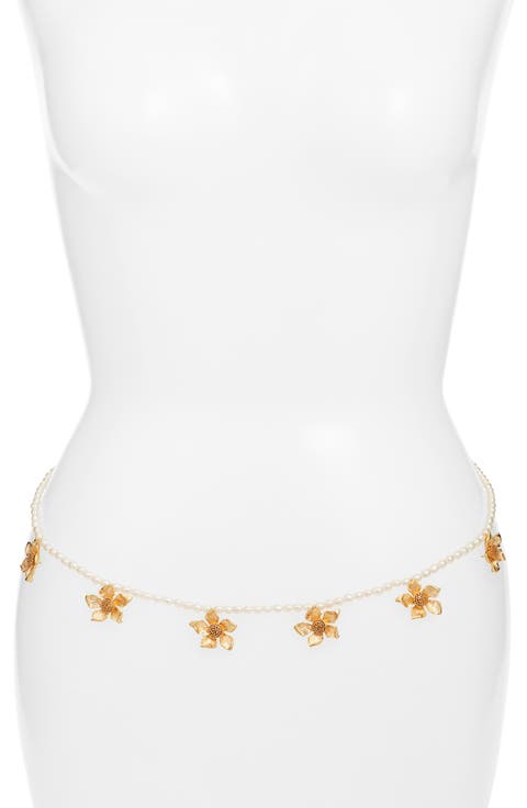 Golden Flower Freshwater Pearl Belly Chain
