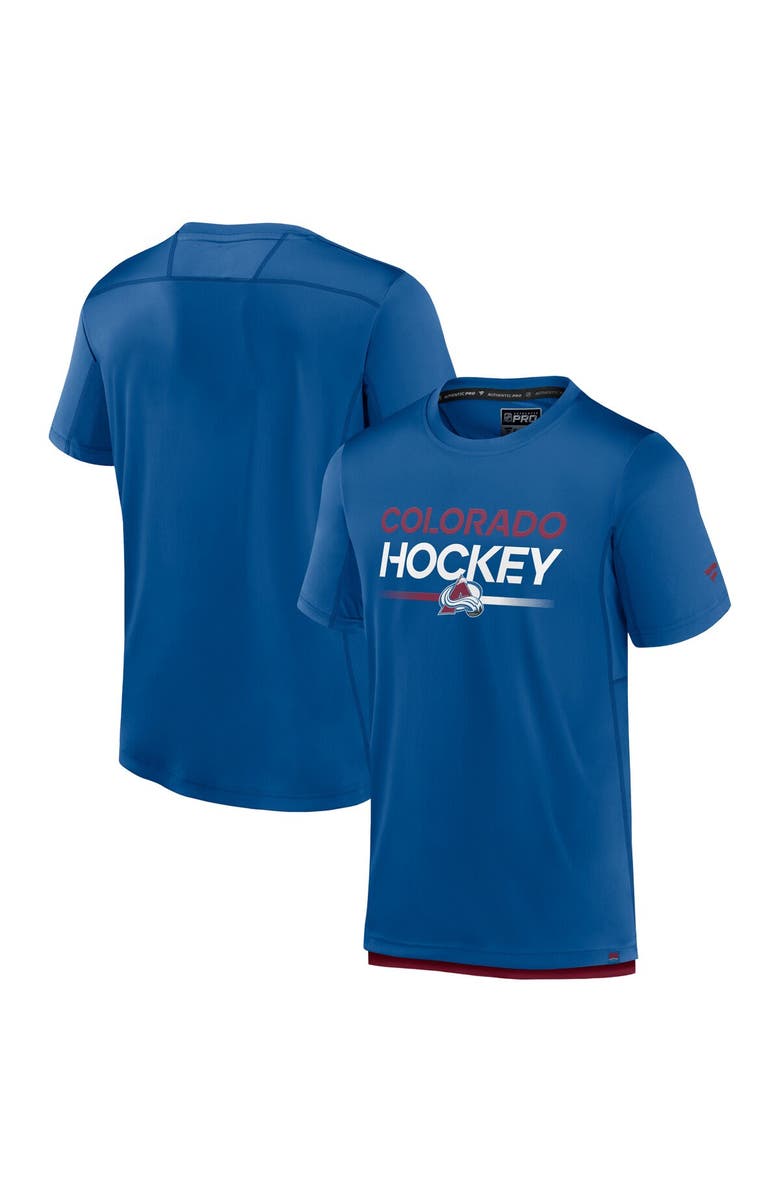 FANATICS Men's Fanatics Branded Blue Colorado Avalanche Authentic Pro Tech T-Shirt, Alternate, color,