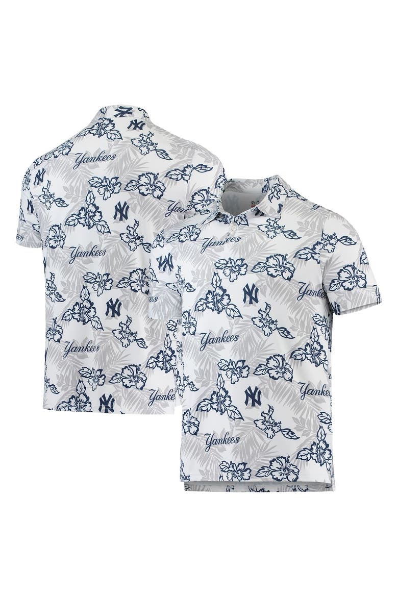 Men's Reyn Spooner White New York Yankees Performance Polo, Main, color, White