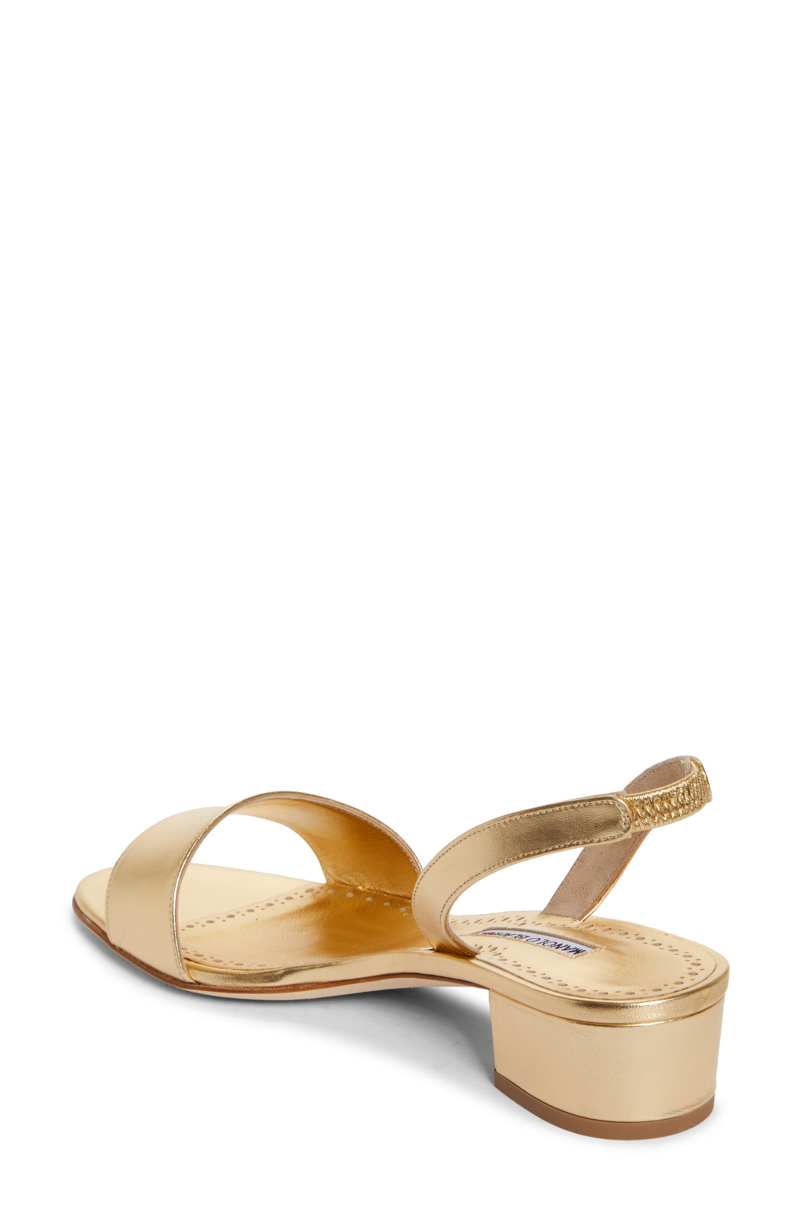 Manolo Blahnik Patopia Slingback Sandal, Alternate, color, Gold