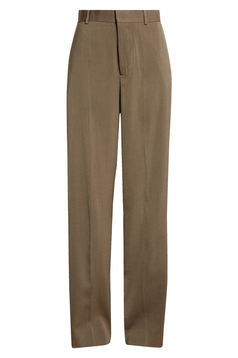 Straight Leg Wool Gabardine Trousers, Alternate, color, KHAKI