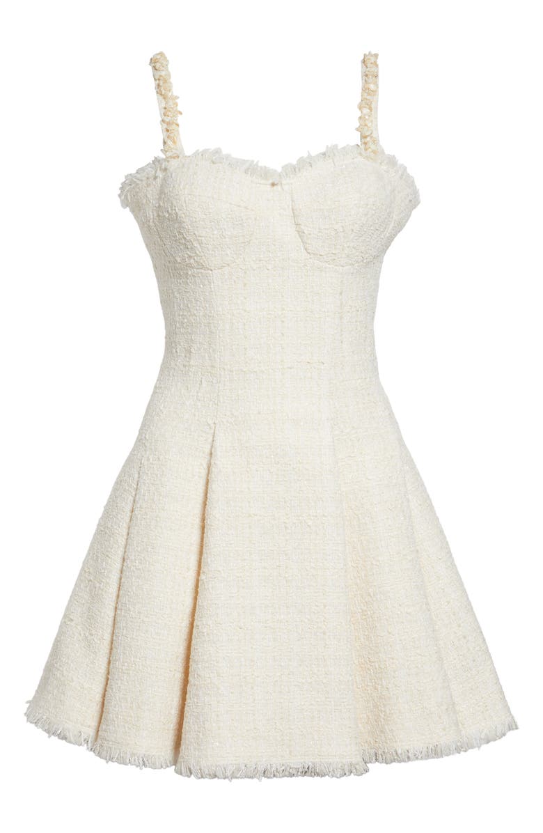 Balmain Tweed Shell Skater Minidress, Main, color, White