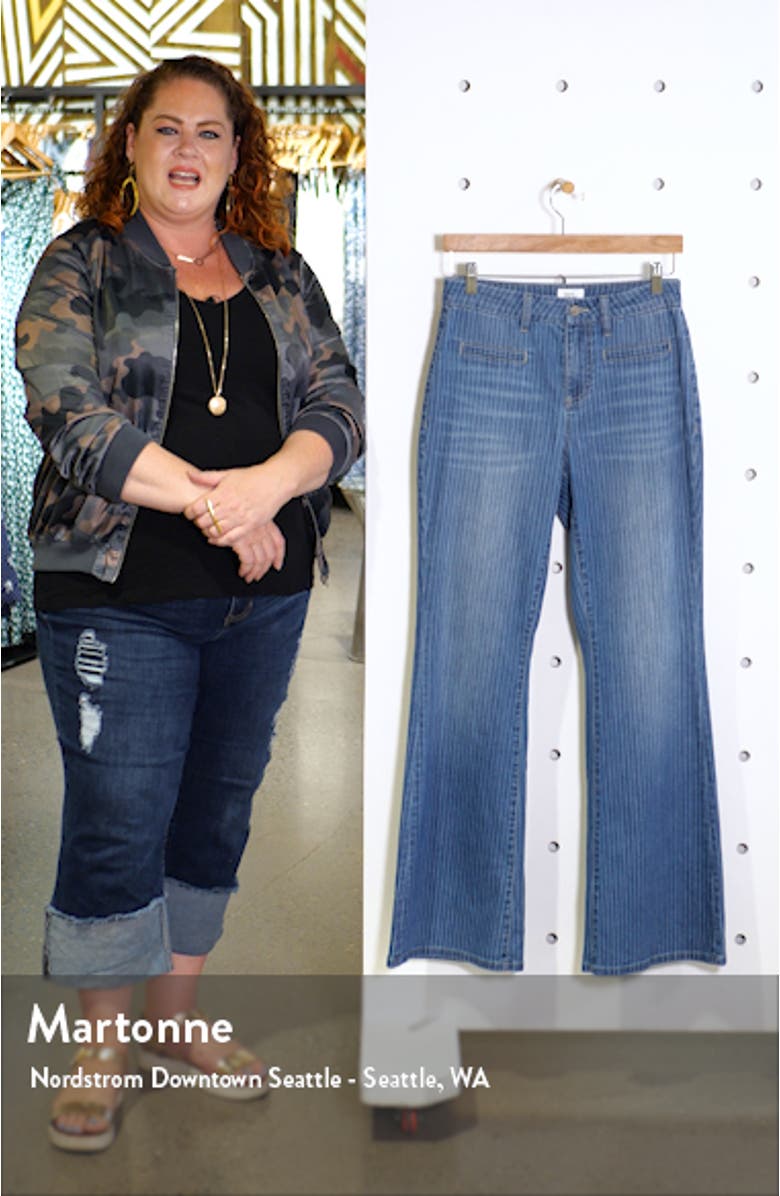 Pinstripe Flare Leg Jeans, sales video thumbnail