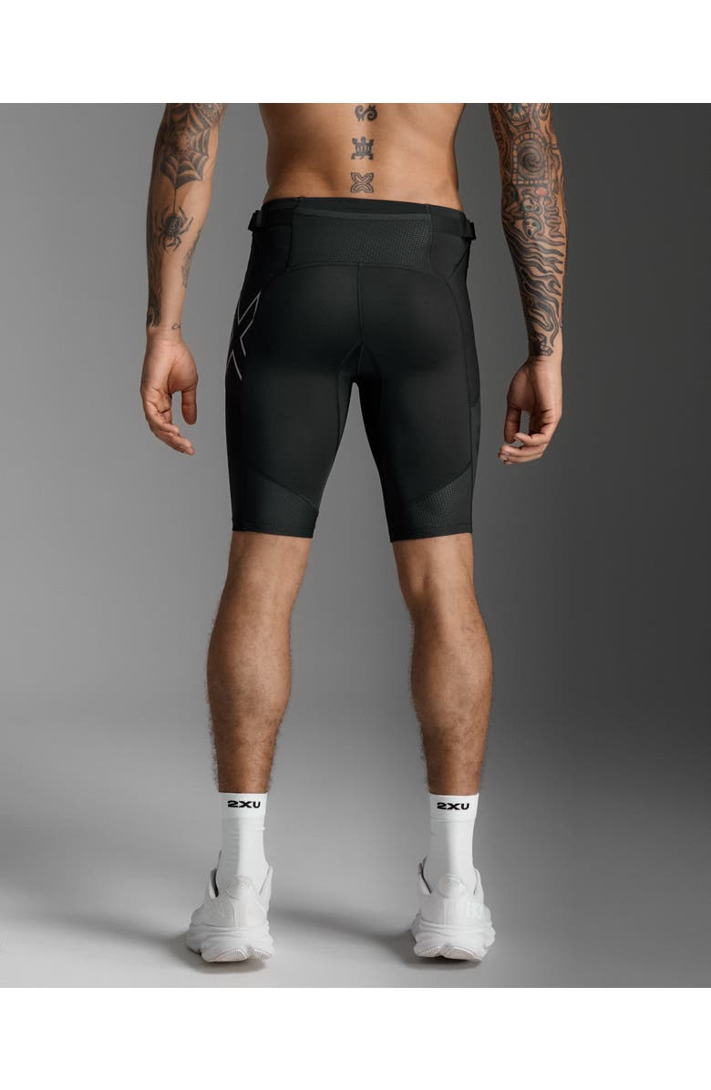 2XU Aero Mesh Compression Shorts, Alternate, color, Black/Silver Reflective