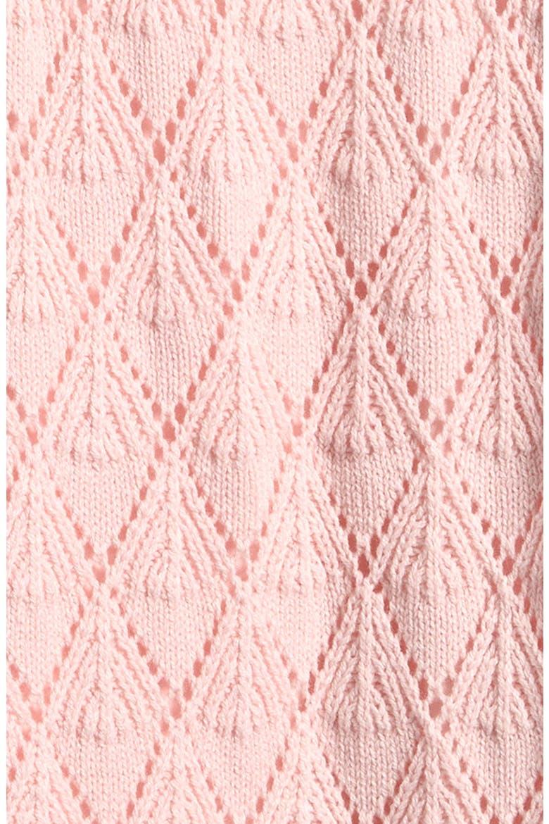 Kids' Flutter Sleeve Cotton Blend Pointelle Knit Dress, Alternate, color, LIGHT PINK