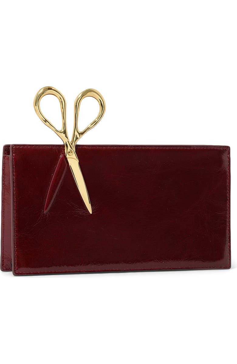 Alexis Bittar The Petite Scissor Leather Clutch, Alternate, color, Merlot