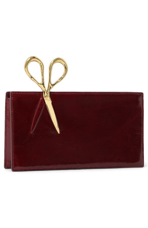 Alexis Bittar The Petite Scissor Leather Clutch In Burgundy