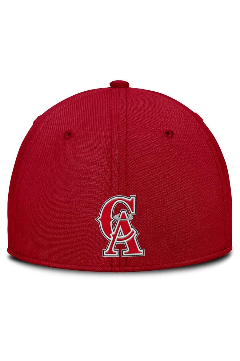Men's Nike Gray/Red California Angels Rise Swoosh Performance Flex Hat, Alternate, color, Gray