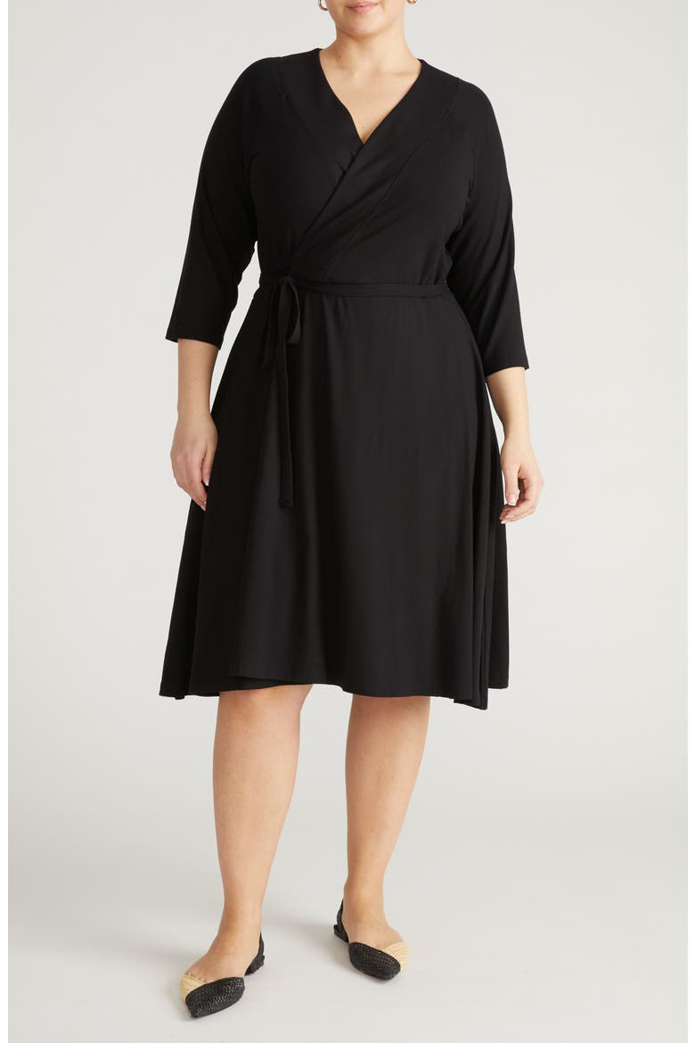The Divine Jersey Wrap Dress, Main, color, BLACK