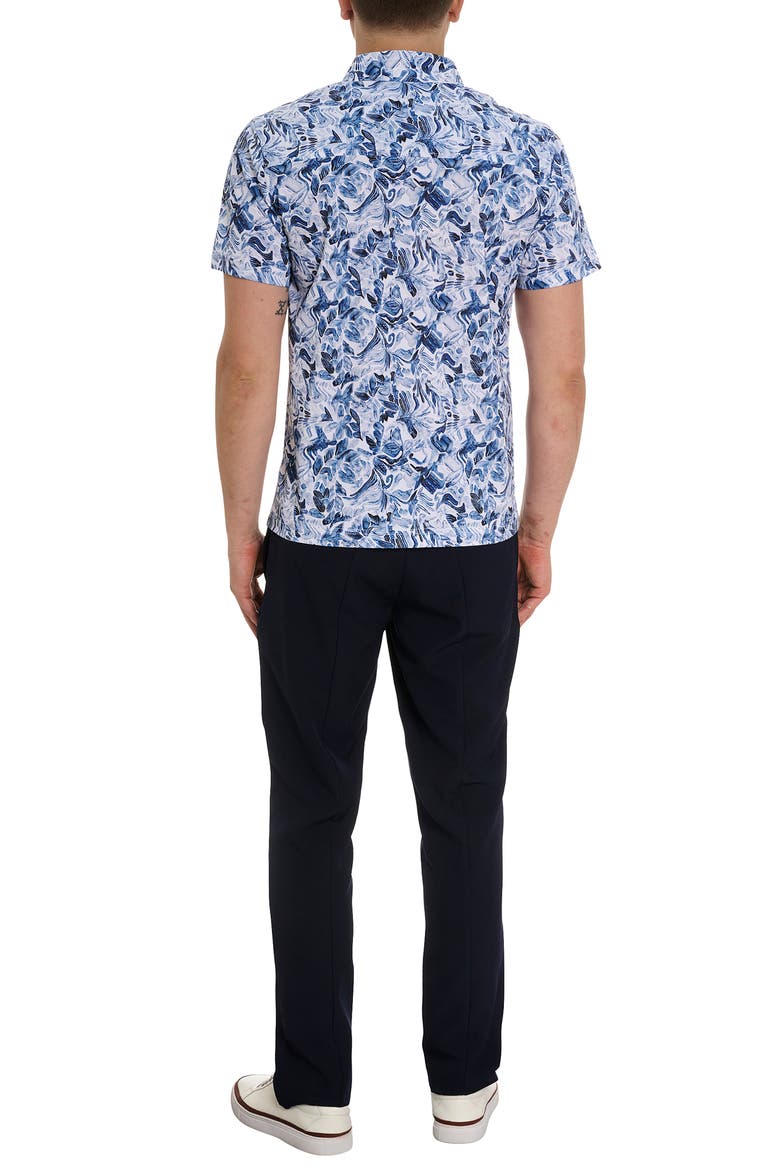 Occasio Short Sleeve Performance Button-Up Shirt, Alternate, color, BLUE