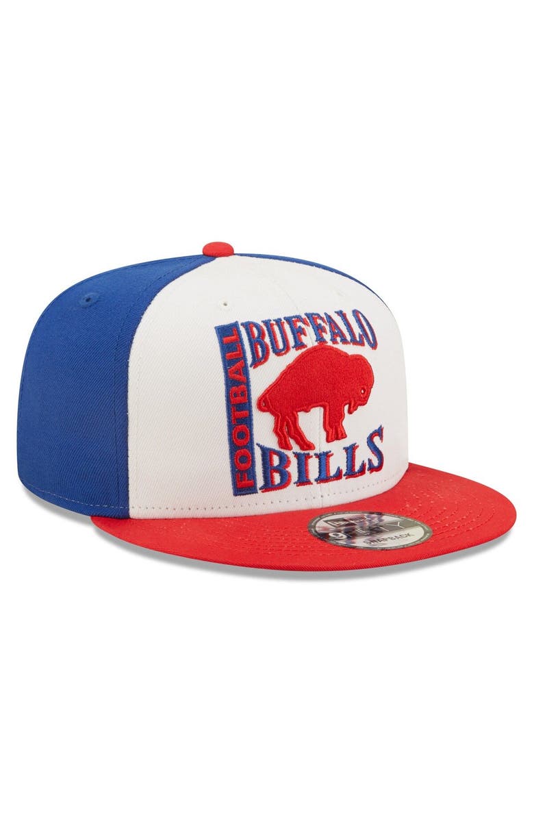 New Era Men's New Era White/Red Buffalo Bills Historic Logo Retro Sport 9FIFTY Snapback Hat, Alternate, color, 