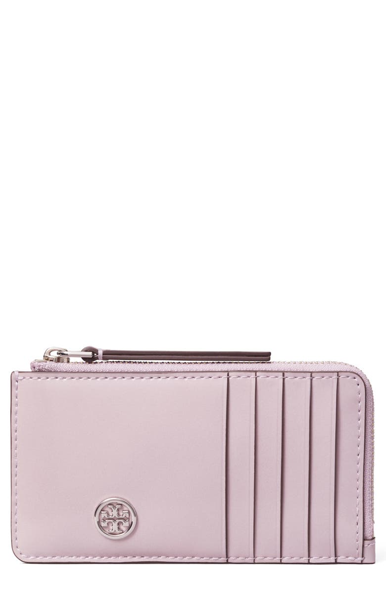 Tory Burch Robinson Spazzolato Leather Card Case, Main, color, 