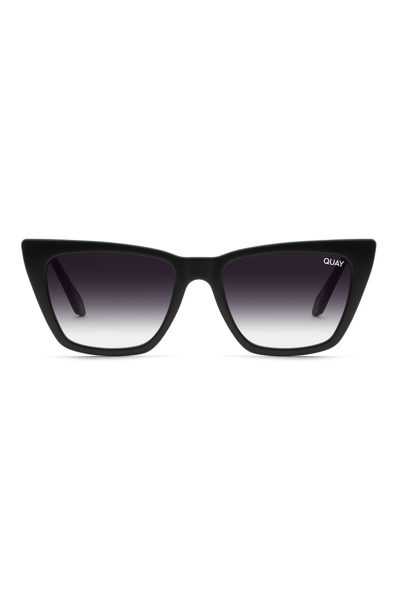 Call The Shots 54mm Gradient Cat Eye Sunglasses, Main, color, BLACK / FADE