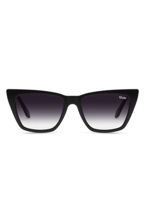 Quay Call The Shots 54mm Gradient Cat Eye Sunglasses In Black