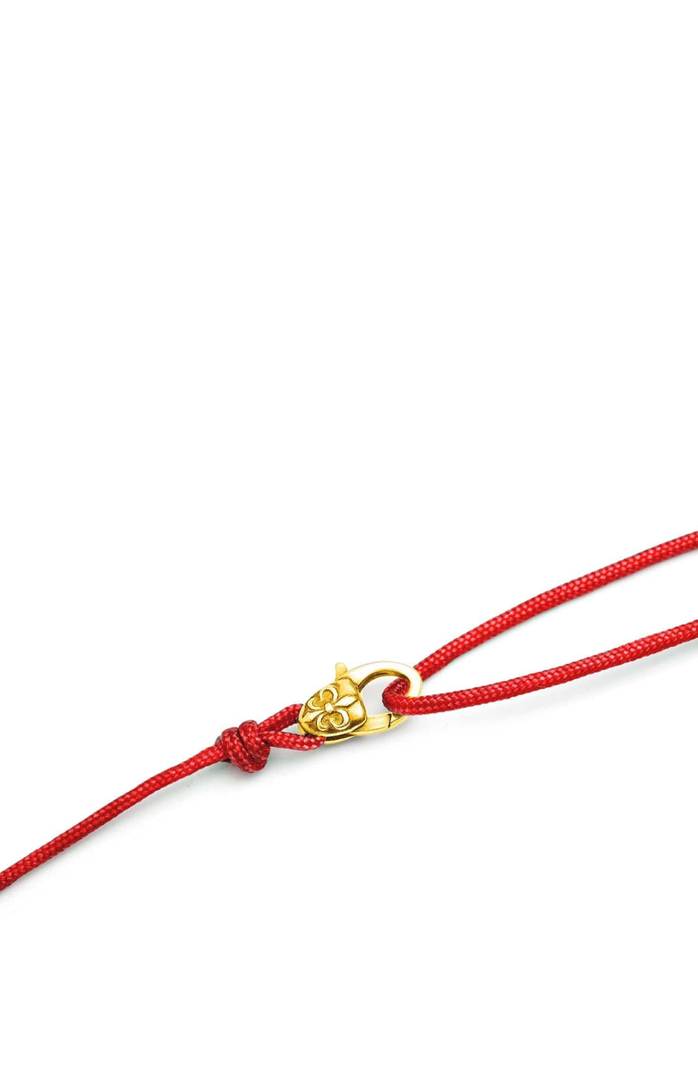 Nialaya Wrap-Around Lock String Bracelet, Main, color, Red/Gold Plated