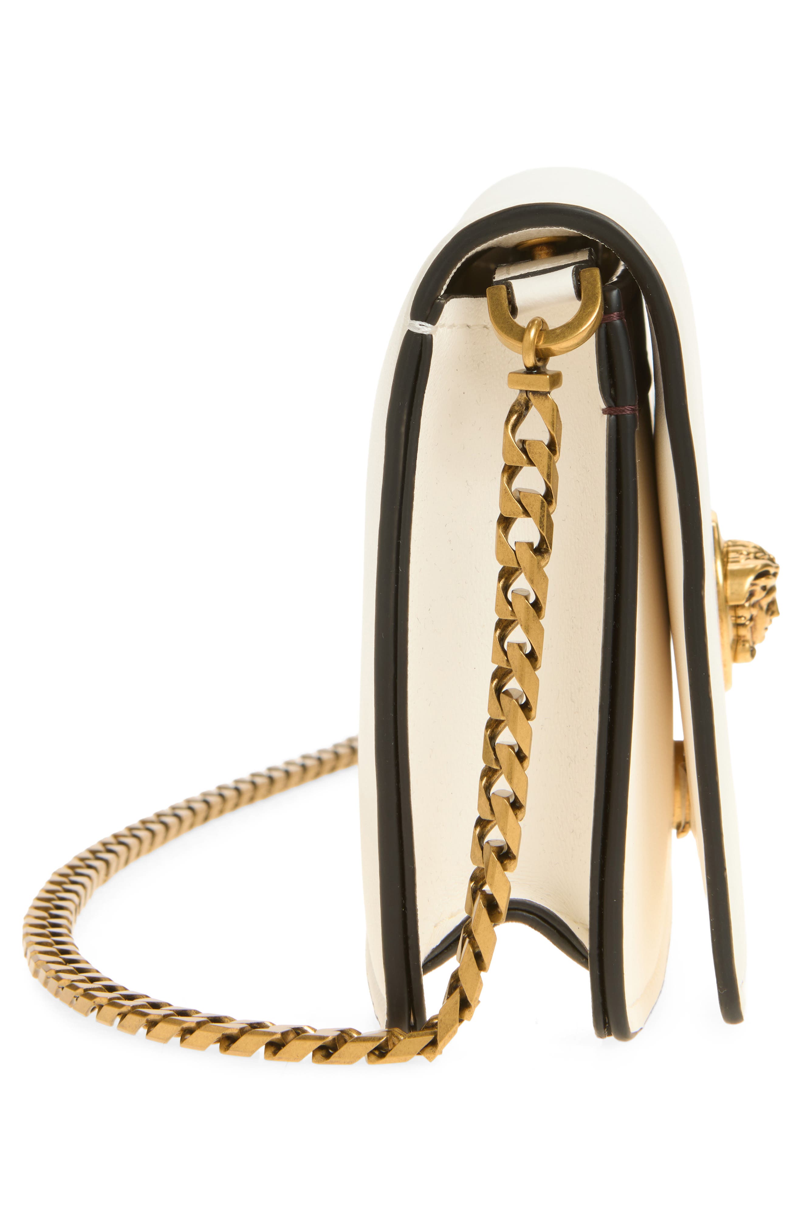 Mini Emblème Lambskin Leather Crossbody Bag, Alternate, color, WHITE-GOLD 82