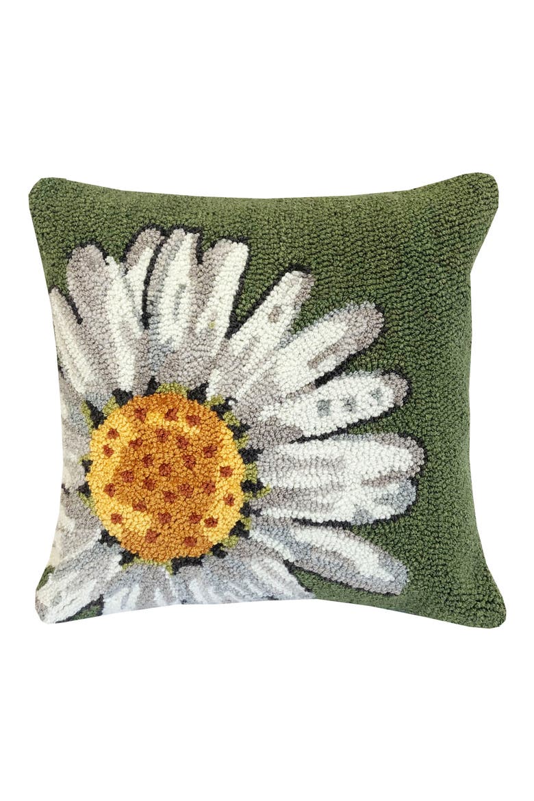 Happy Daisy Fern Throw Pillow, Main, color, FERN WHITE