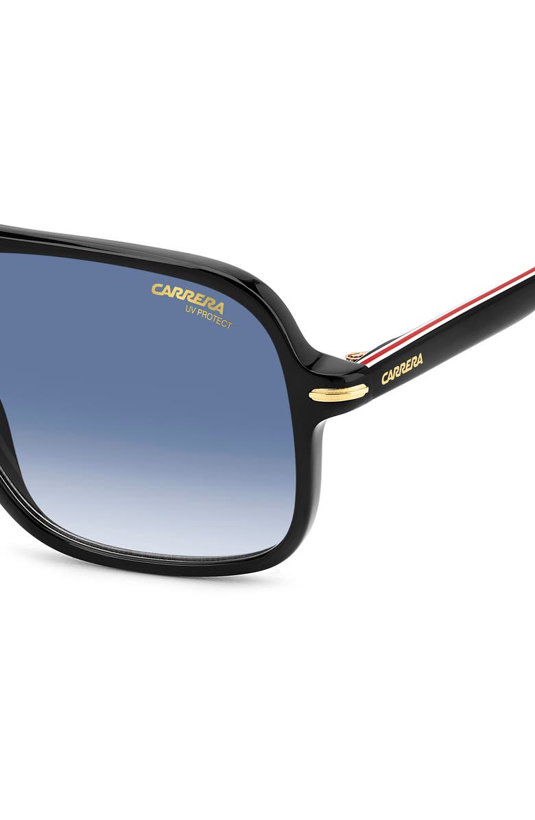 Carrera Eyewear 58mm Navigator Sunglasses, Alternate, color, Black Gold/ Dark Blue Sf