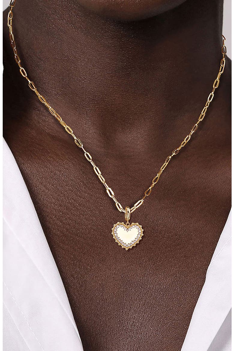 Bujukan Diamond Heart Pendant, Alternate, color, GOLD