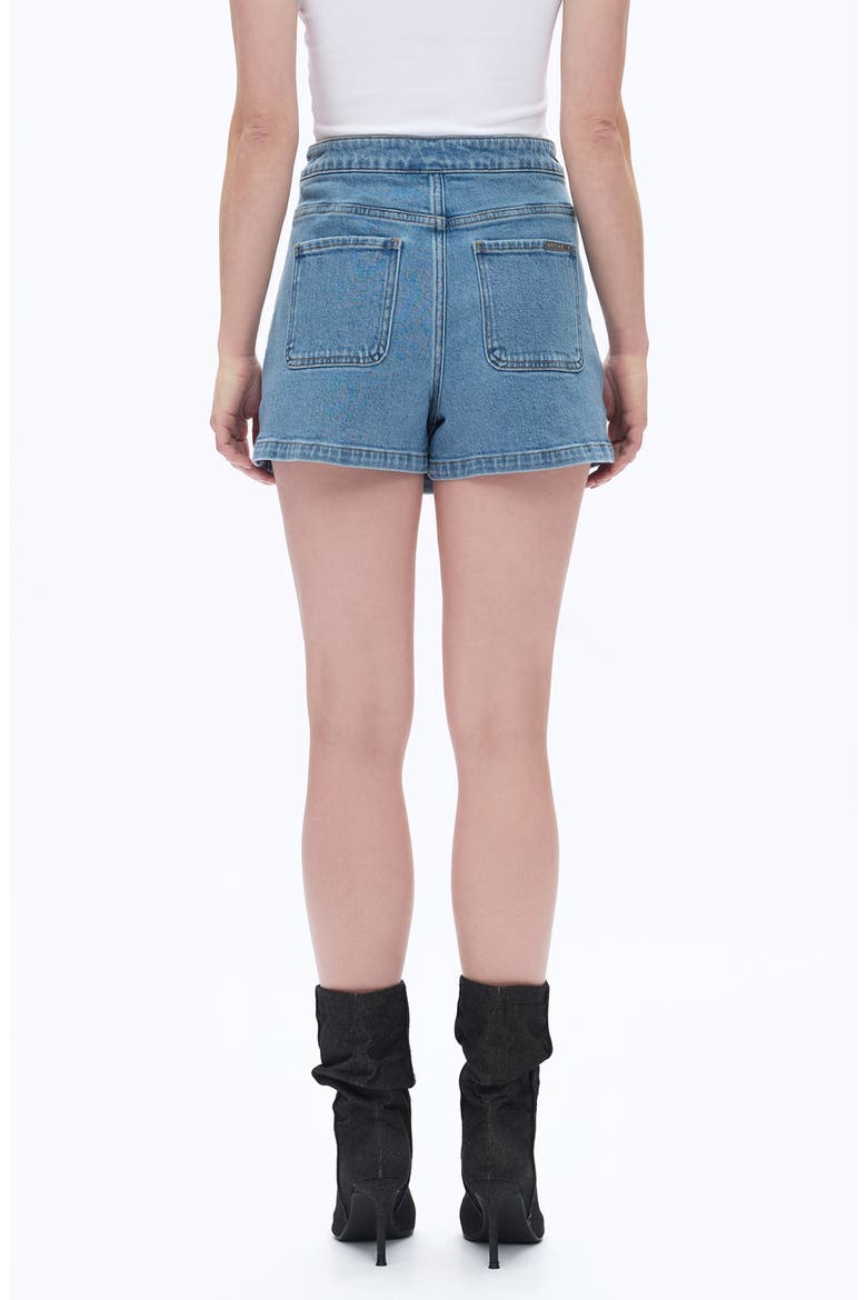 High Waist Culotte Denim Skort, Alternate, color, MEDIUM BLUE