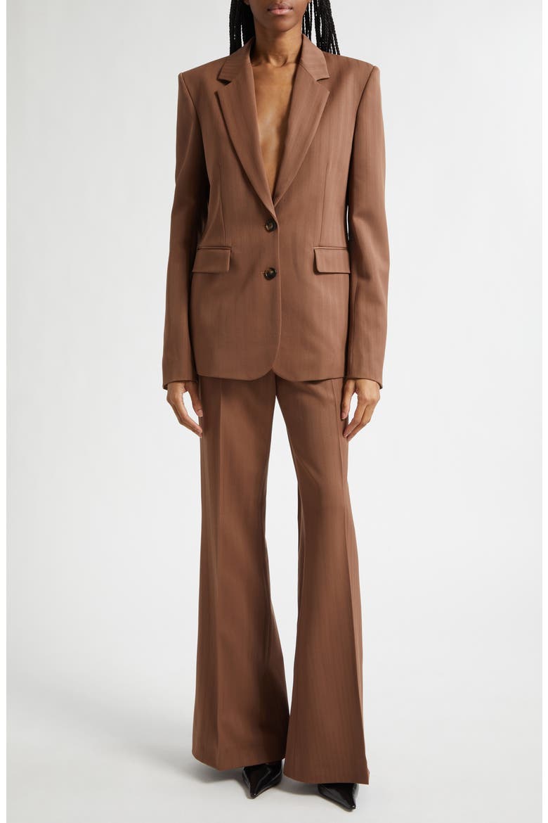 Regular Fit Stripe Wool Jacket, Alternate, color, SIENNA