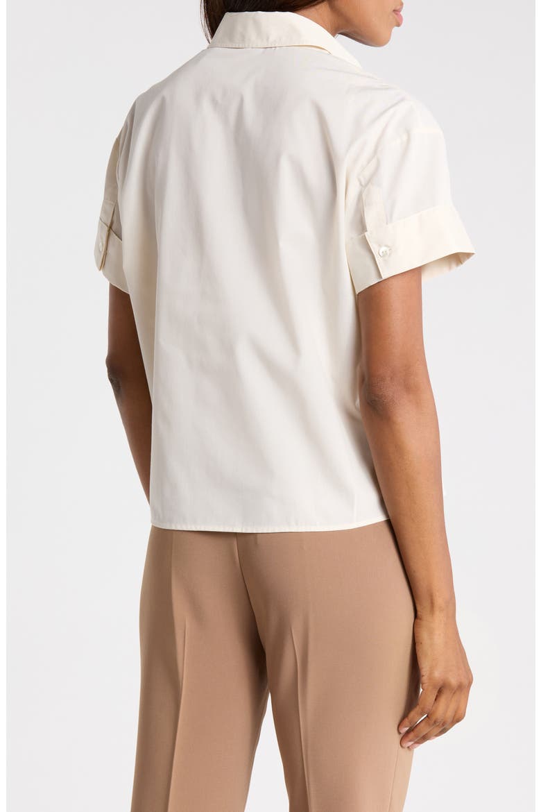 Short Sleeve Poplin Shirt, Alternate, color, EGGSHELL