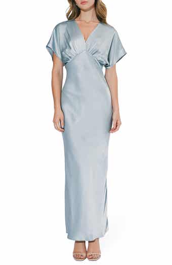 Adelyn Rae Dolman Sleeve Satin Cocktail Dress