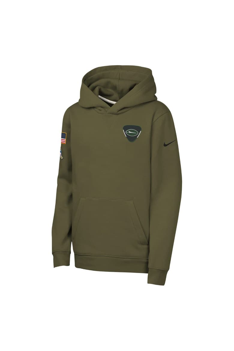 Youth Nike Olive New York Jets 2025 Salute to Service Club Fleece Hoodie, Alternate, color, Olive