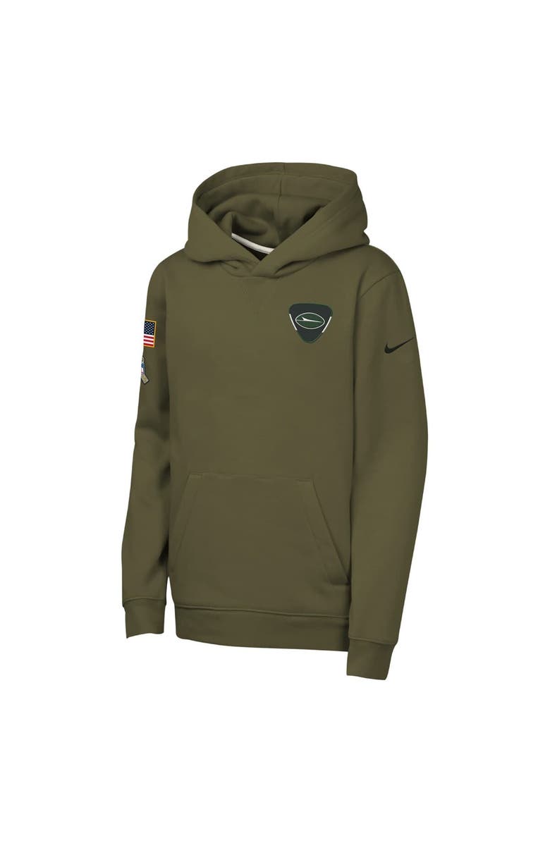 Nike Youth Nike Olive New York Jets 2025 Salute to Service Club Fleece Hoodie, Alternate, color, Olive