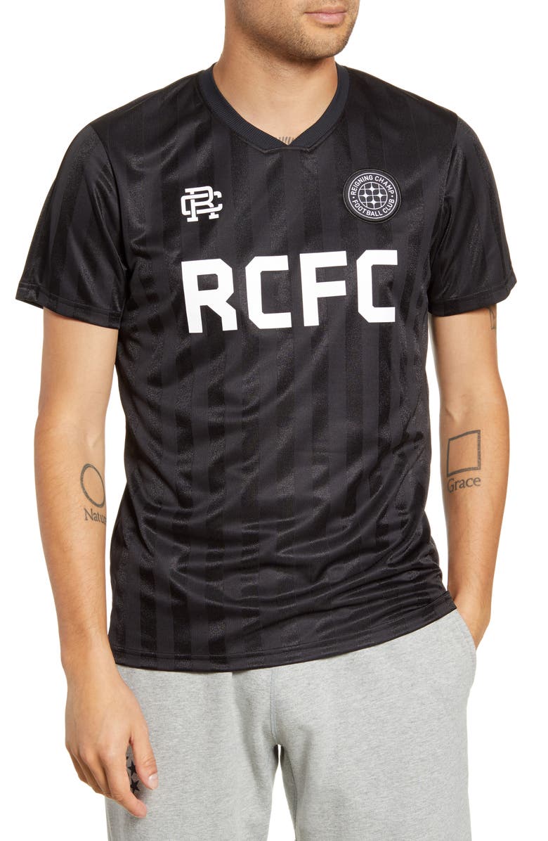 Reigning Champ Football Club Stripe V-Neck Jersey, Main, color,
