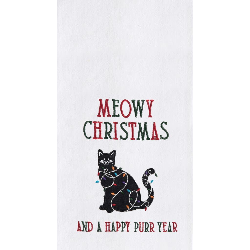C & F Home C&f Home Meowy Christmas Towel In White
