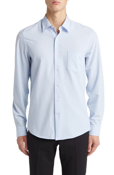 Solid Button-Up Shirt