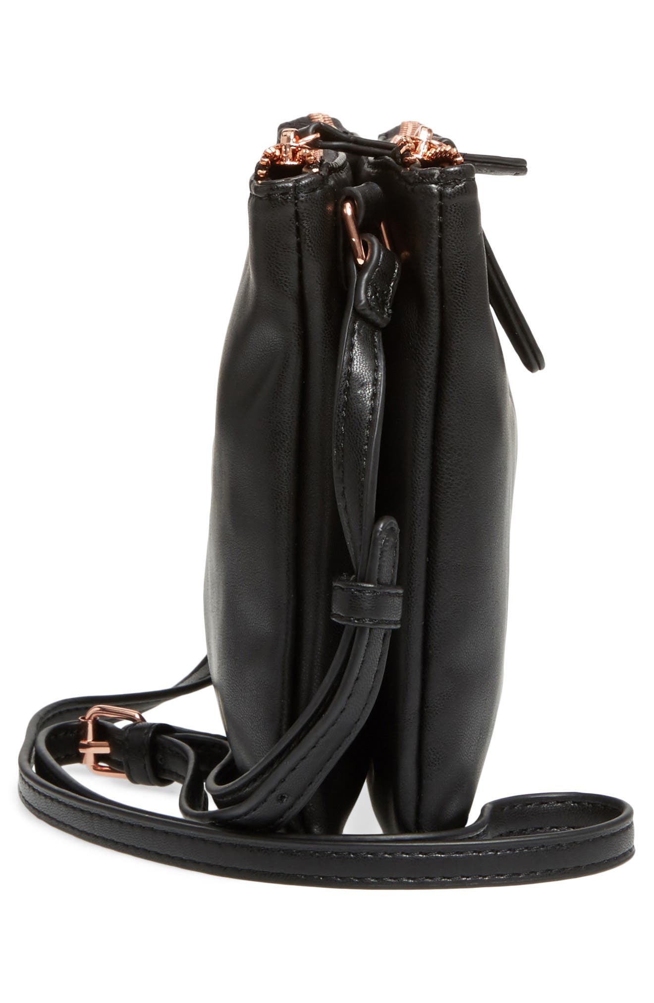 Madden Faux Leather Pouch Crossbody Bag, Alternate, color, BLACK