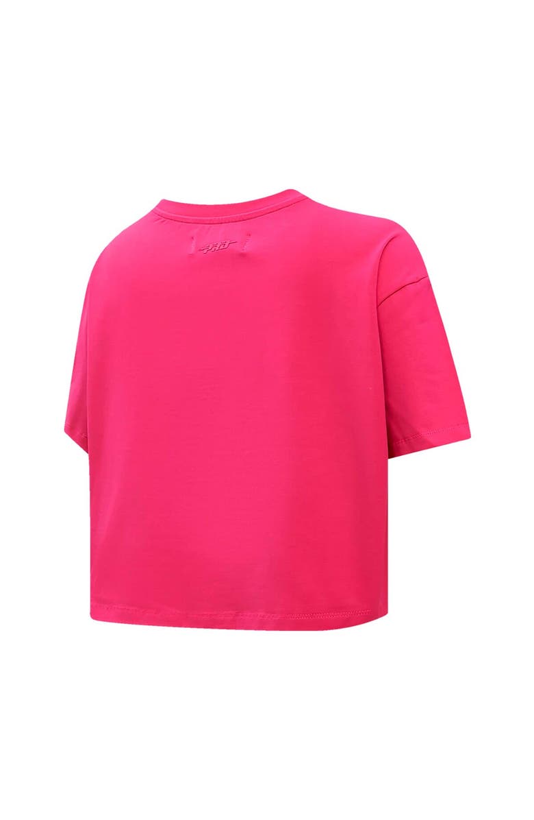 PRO STANDARD Women's Pro Standard Pink Texas Rangers Triple Pink Boxy Cropped T-Shirt, Alternate, color,