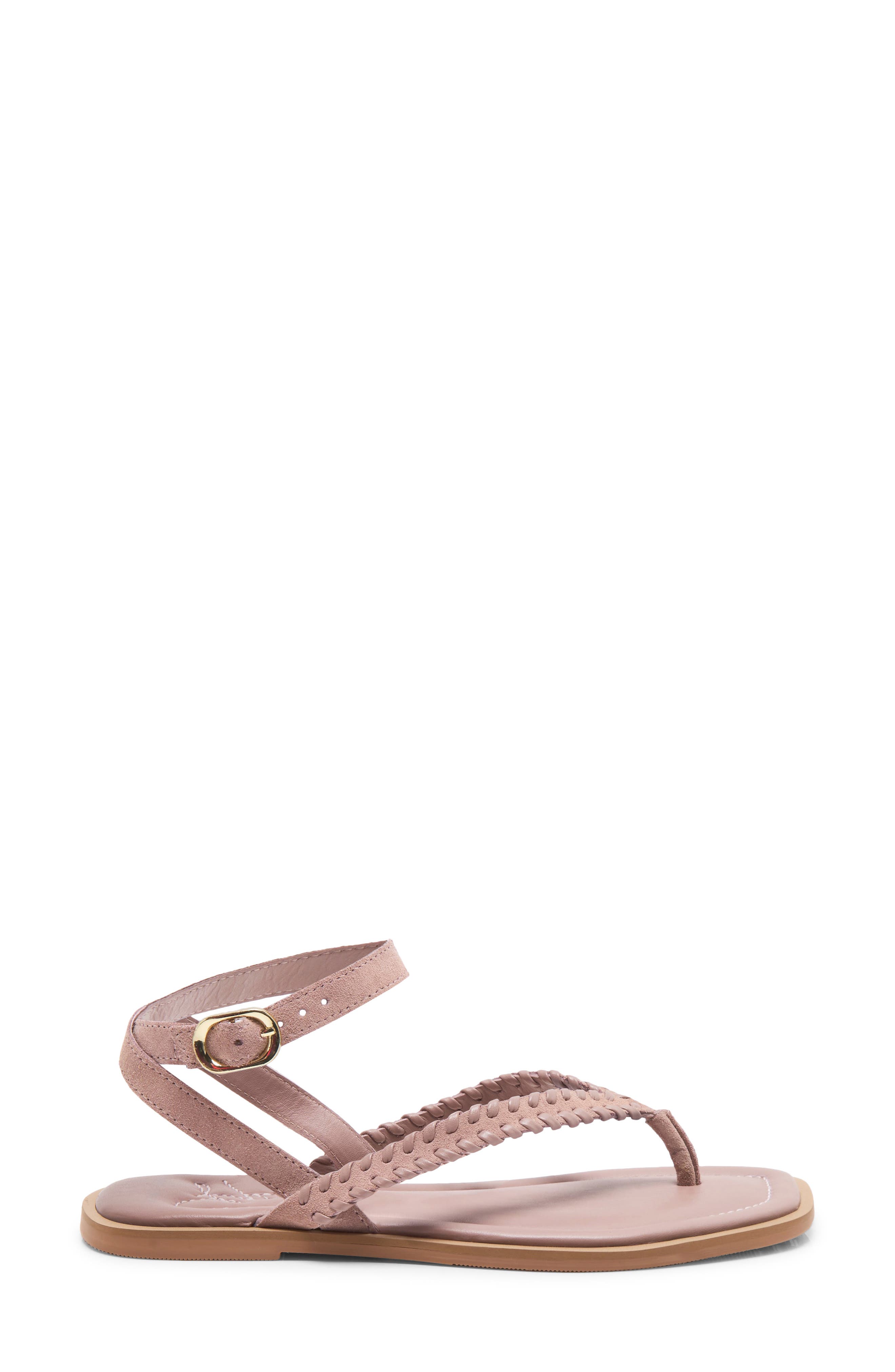 Waverly Whipstitch Ankle Strap Sandal, Alternate, color, PEARL BLUSH SUEDE CO