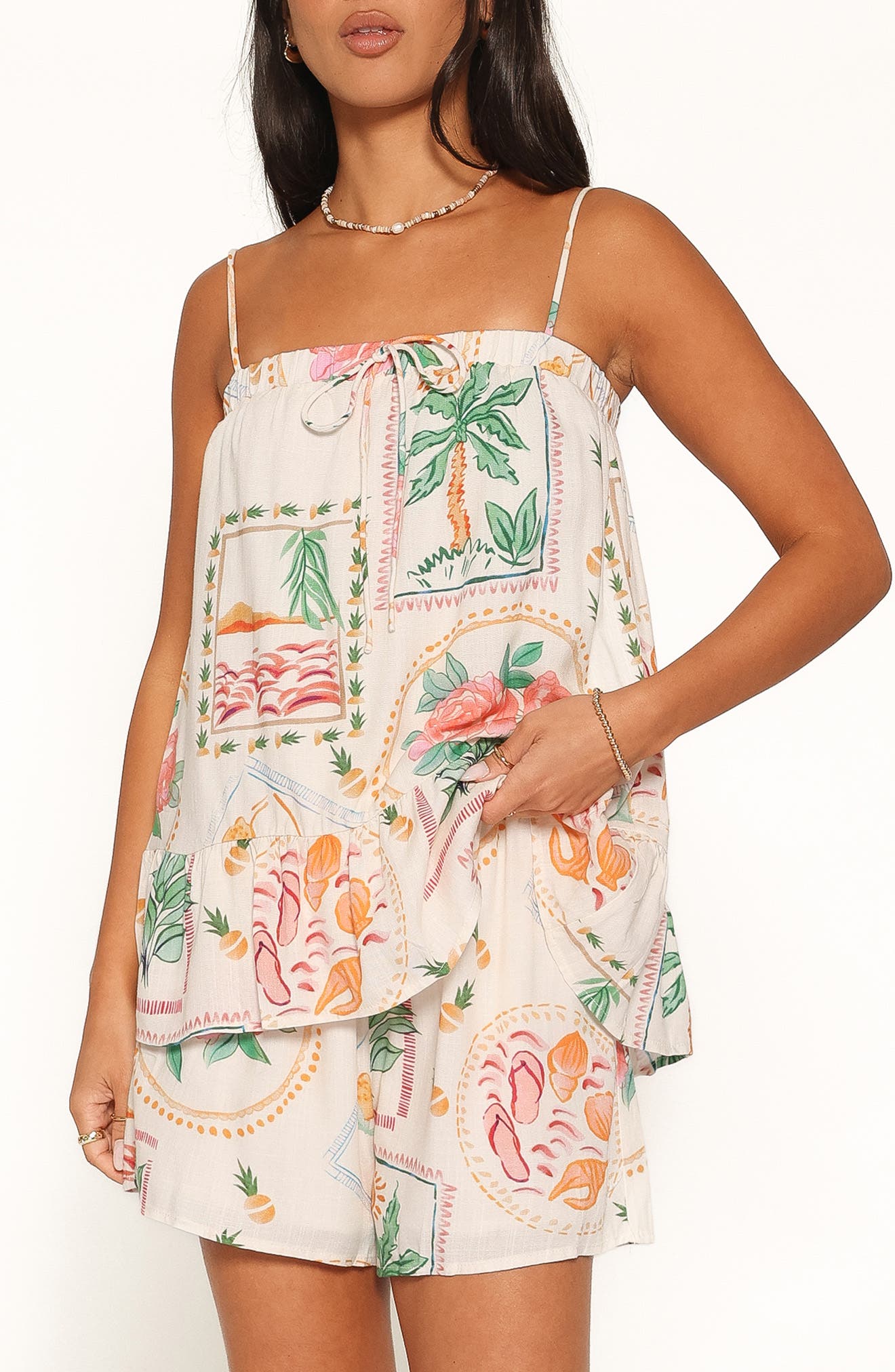 selected CREAM PALM PRINT