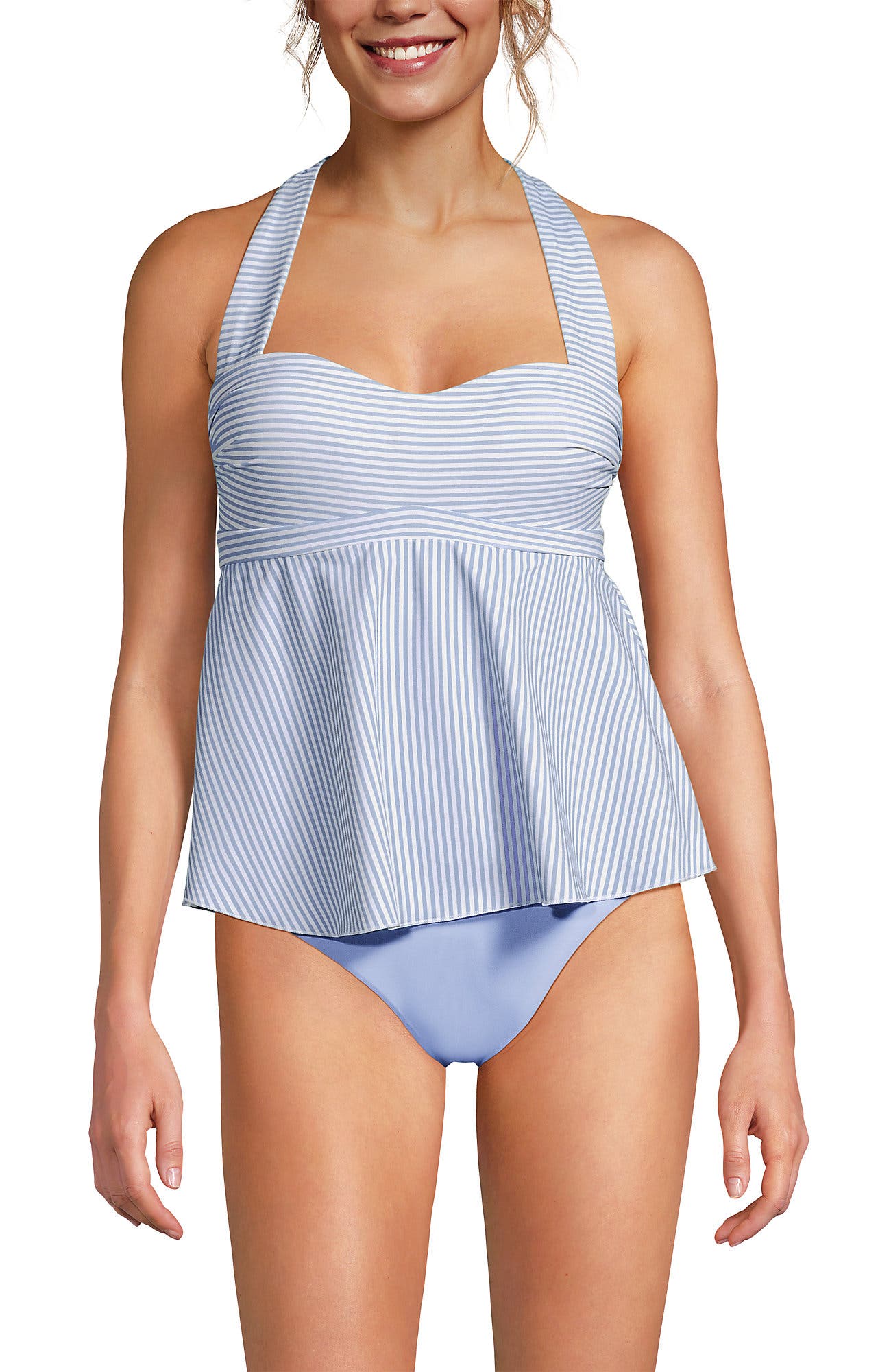 selected Soft Cloud Blue Mini Stripe