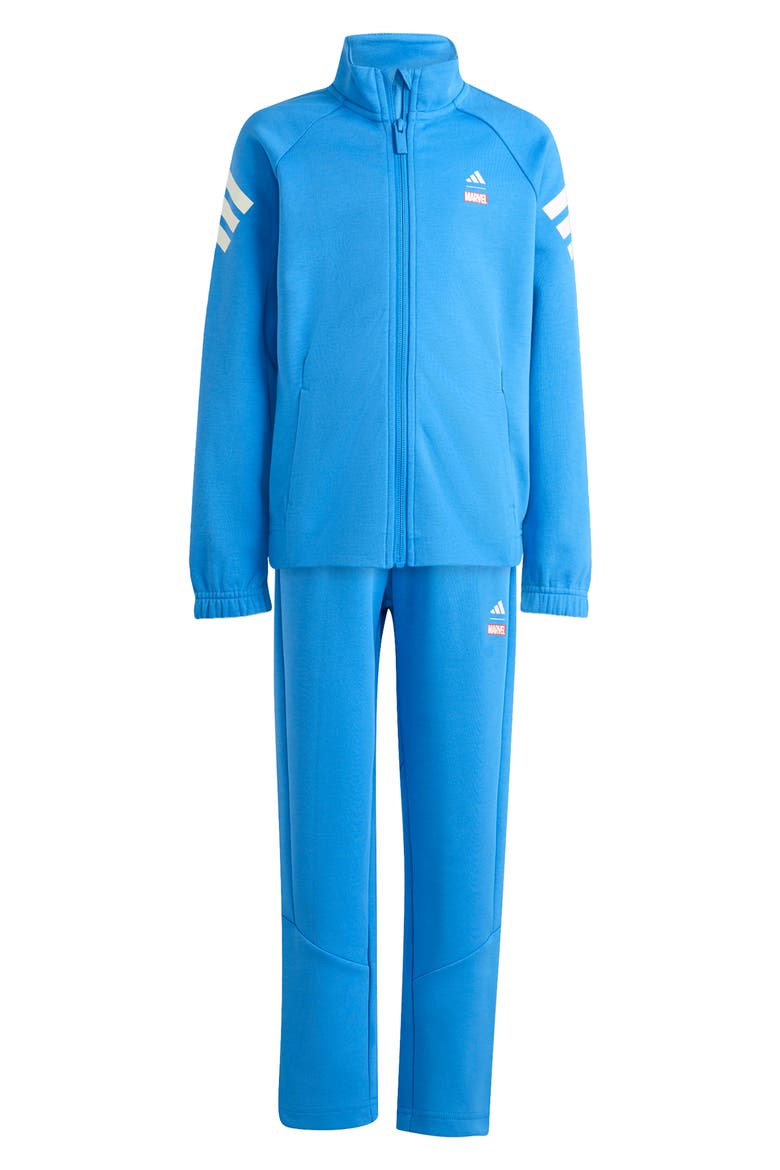 x Kids' Marvel Avengers Track Jacket & Pants Set, Main, color, RAY BLUE/ OFF WHITE