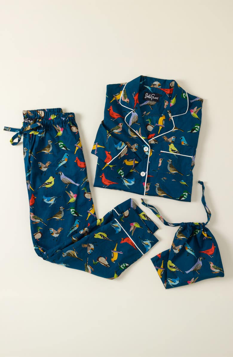 Uncommon Goods Early Bird Pajama Gift Set, Main, color, Blue