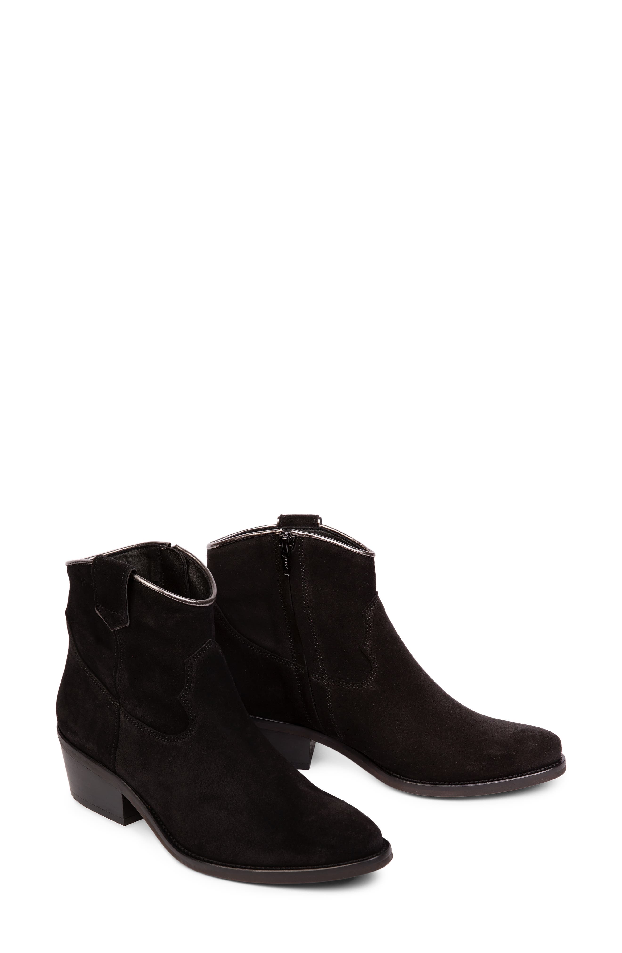 Penelope Chilvers Cassidy Suede Cowboy Boot, Main, color, Black