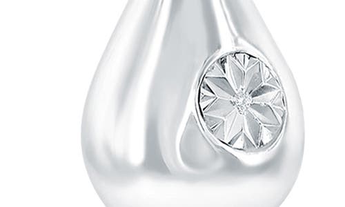 Simona Sterling Silver Diamond Teardrop Pendant Necklace In Metallic
