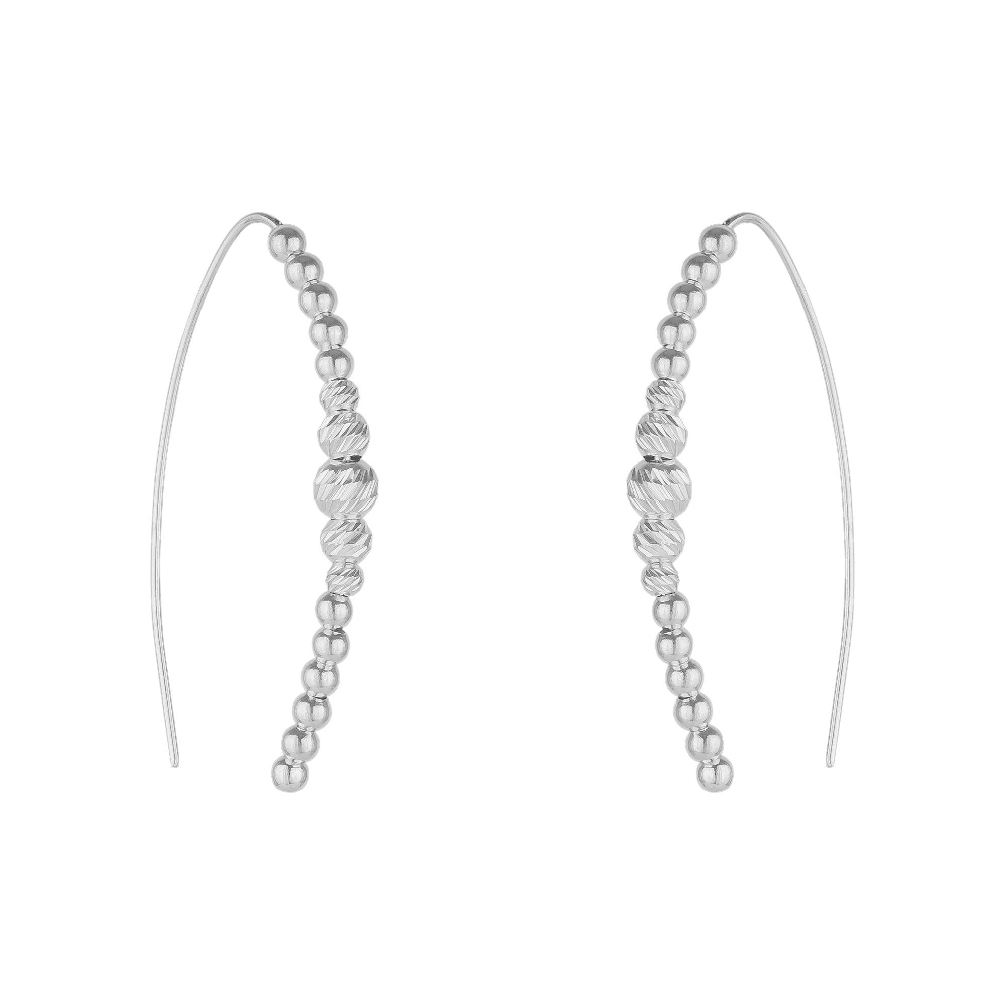 SPERO LONDON SPERO LONDON BEADED PULL THROUGH STERLING SILVER EARRINGS