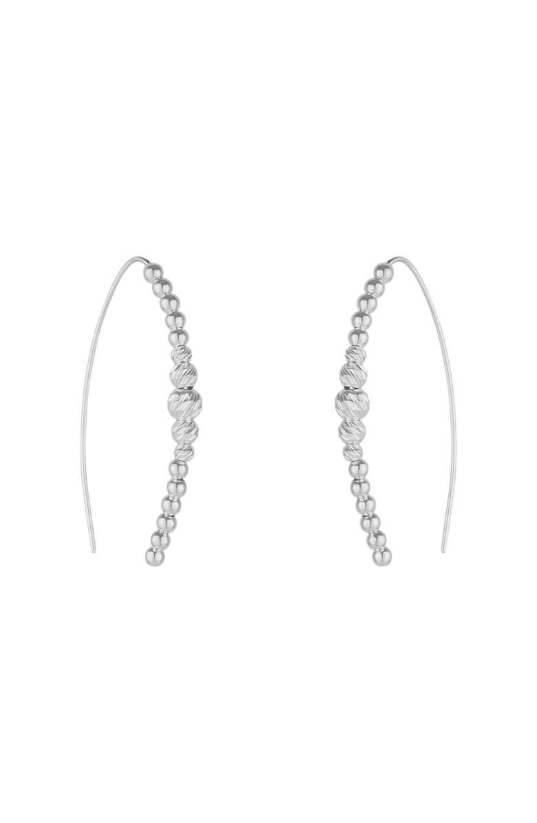 Spero London Beaded Pull Through Sterling Silver Earrings, Main, color, Silver