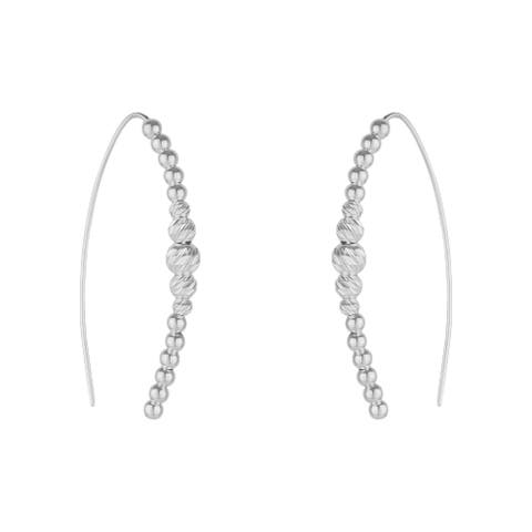 Beaded Pull Through Sterling Silver Earrings